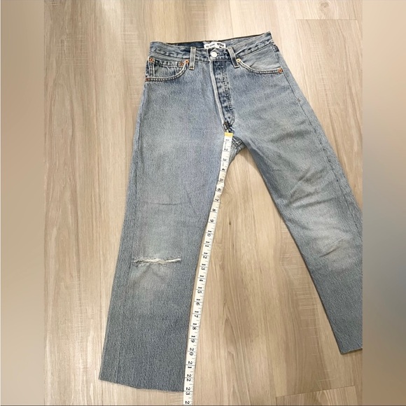 Redone vintage levi’s 501 high rise straight cropped jeans - Picture 10 of 11